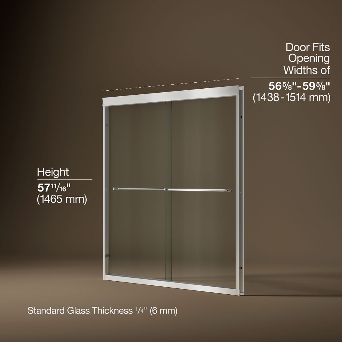 3/4 view of product with dimensions