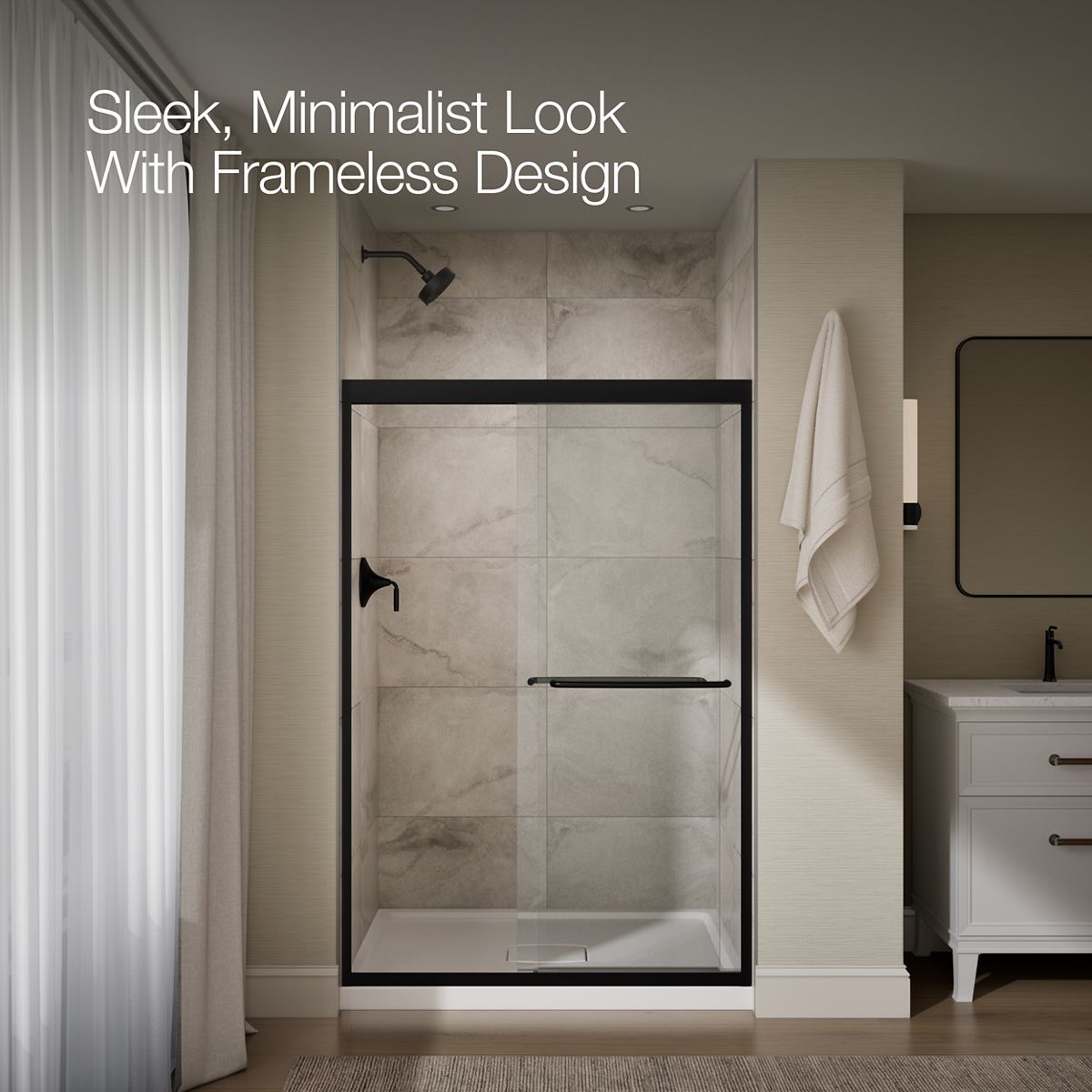 Lively Frameless Sliding Shower Door | K-R38334-6L | KOHLER display picture 1