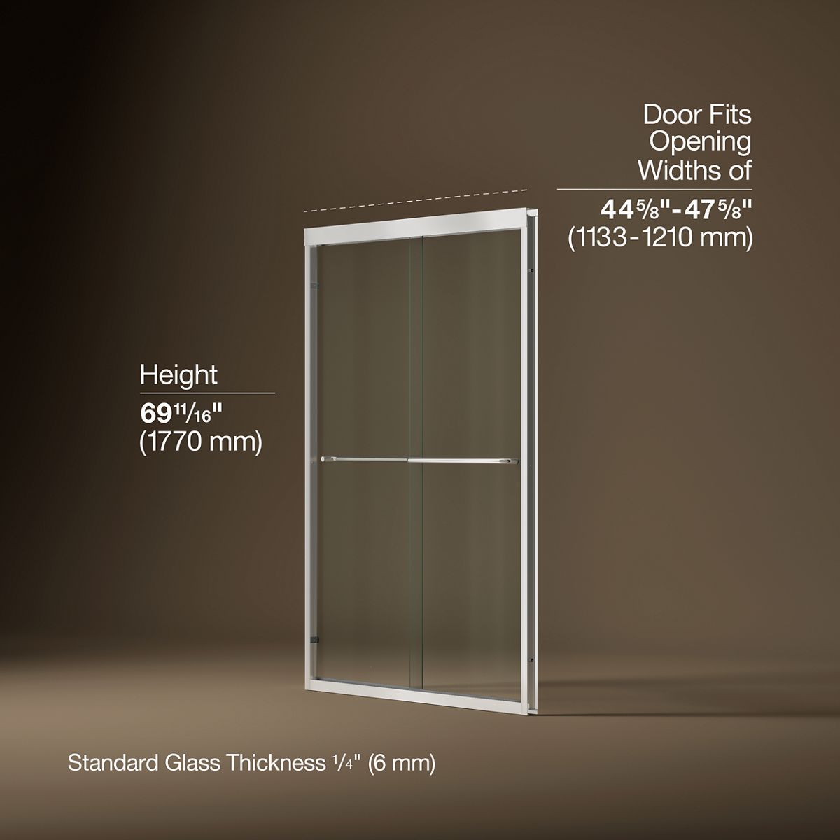 3/4 view of product with dimensions