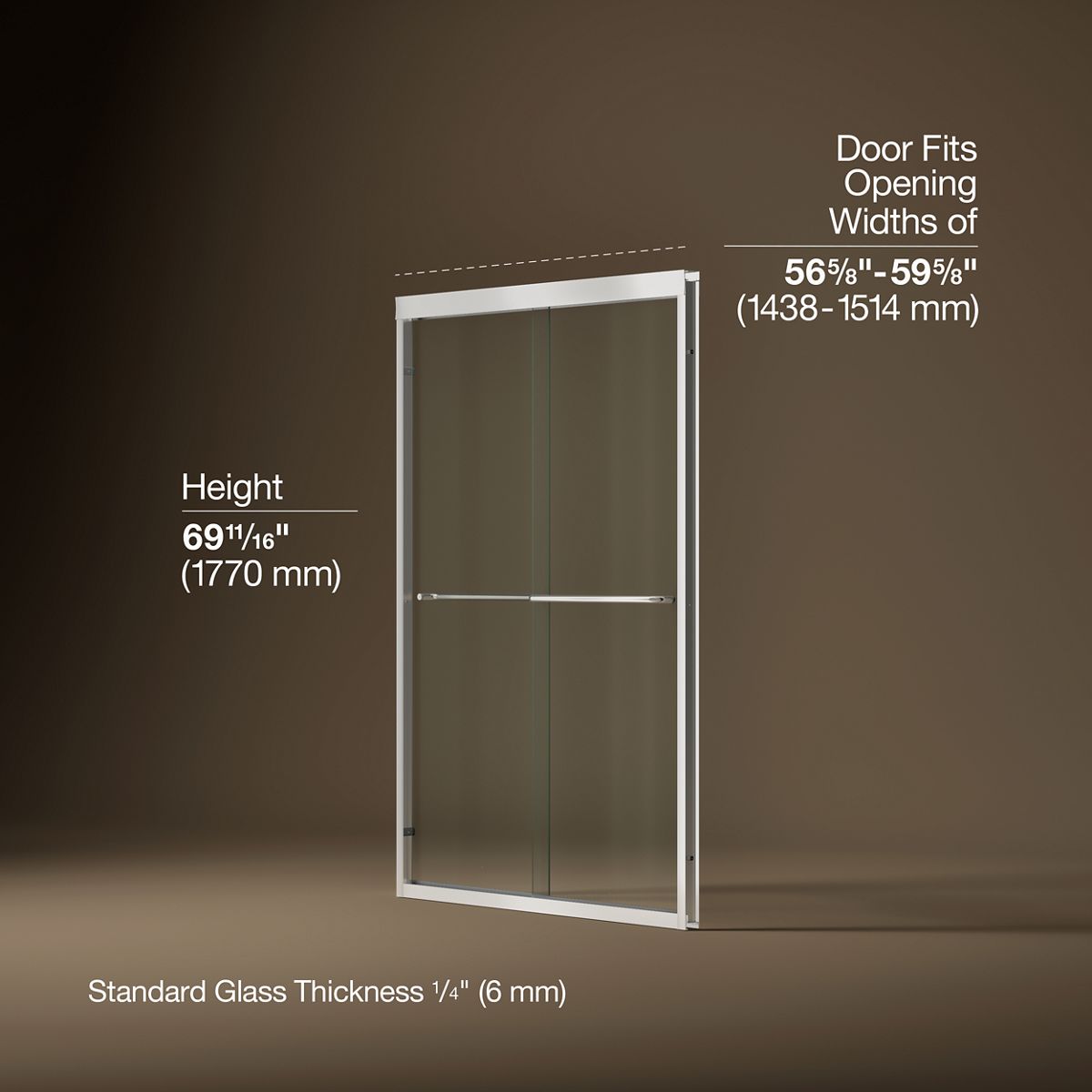 3/4 view of product with dimensions