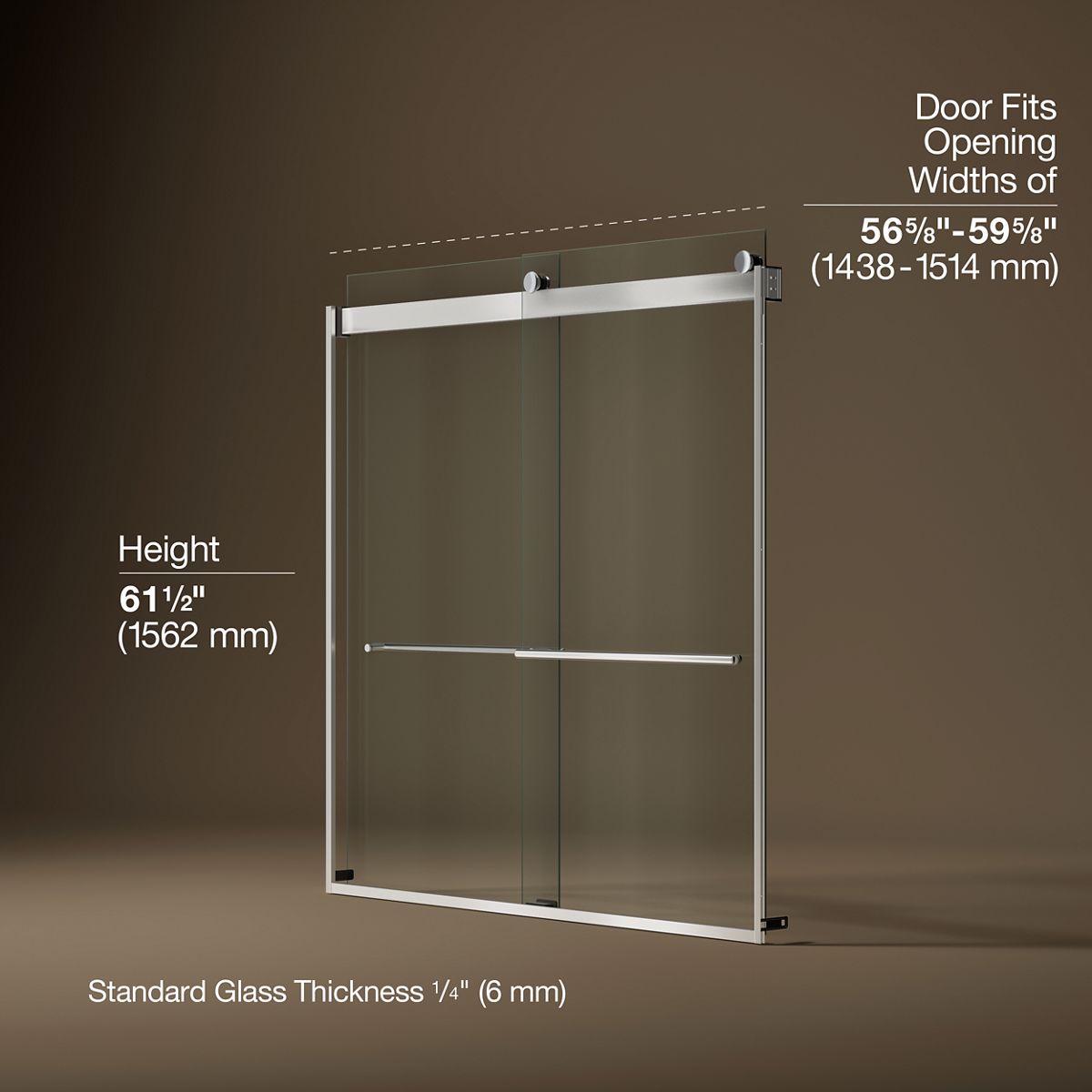 3/4 view of product with dimensions