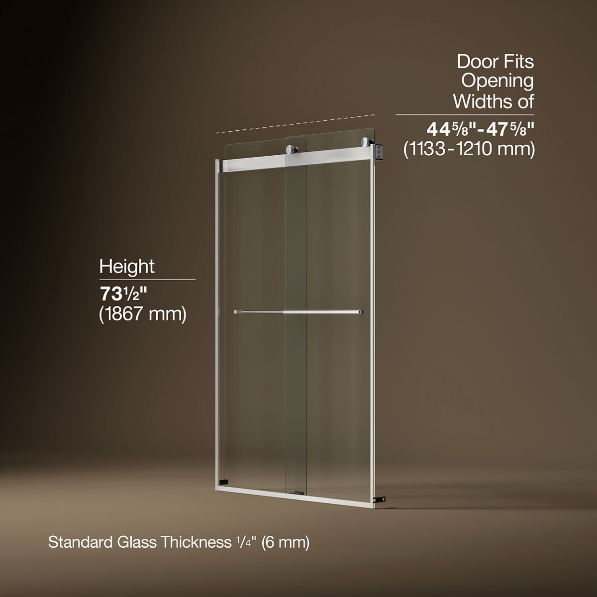 3/4 view of product with dimensions