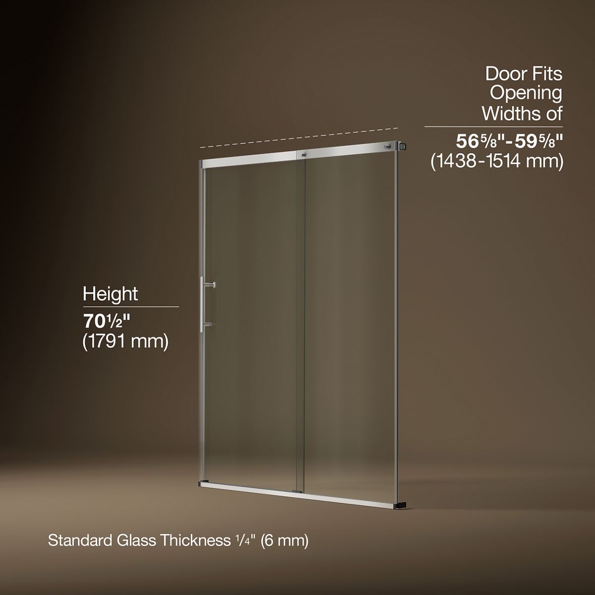 3/4 view of product with dimensions