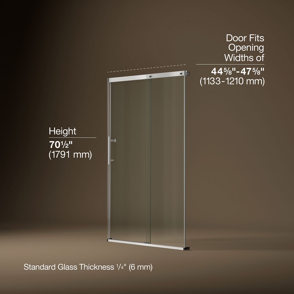3/4 view of product with dimensions