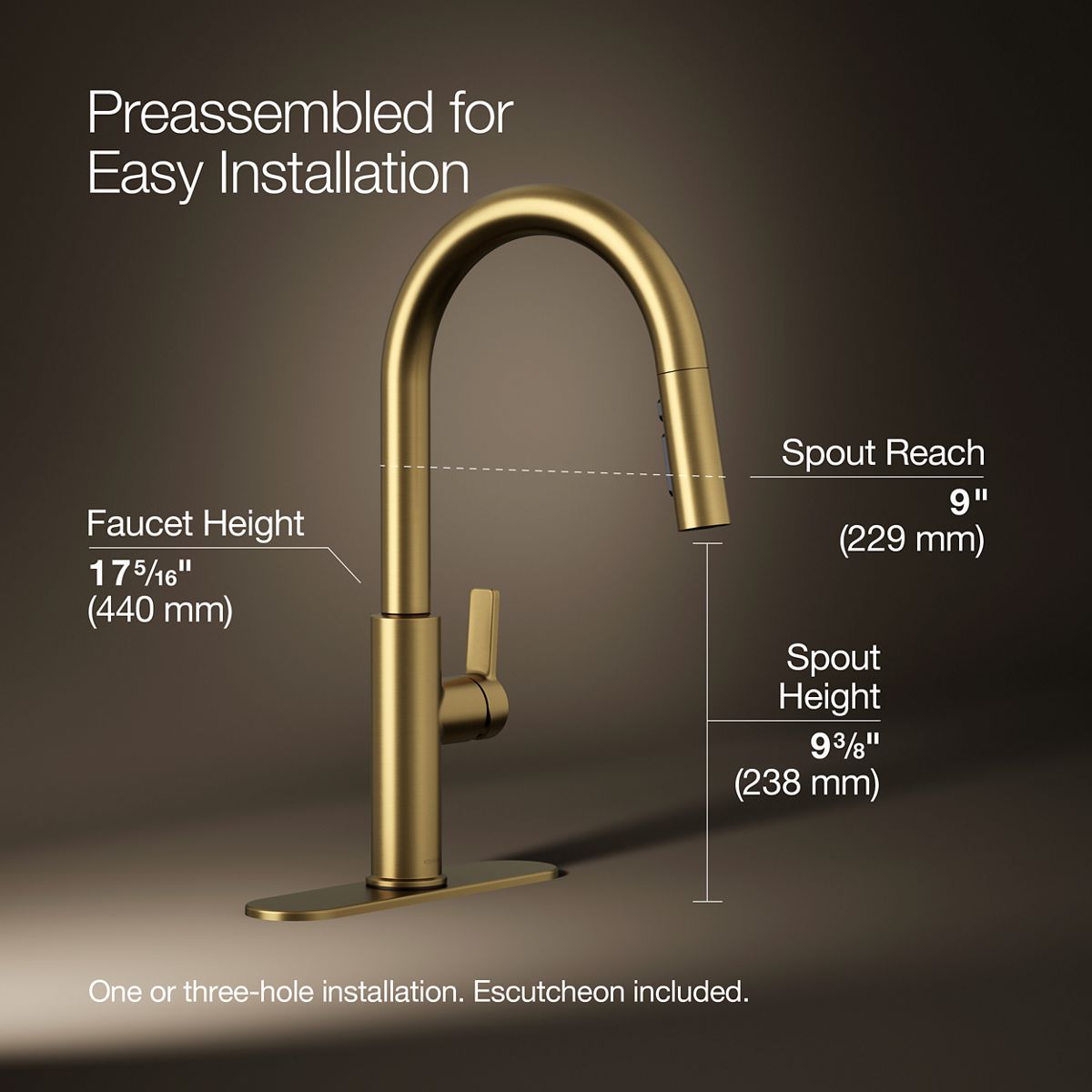Rodean Pull-Down Kitchen Sink Faucet | K-R38473 | KOHLER