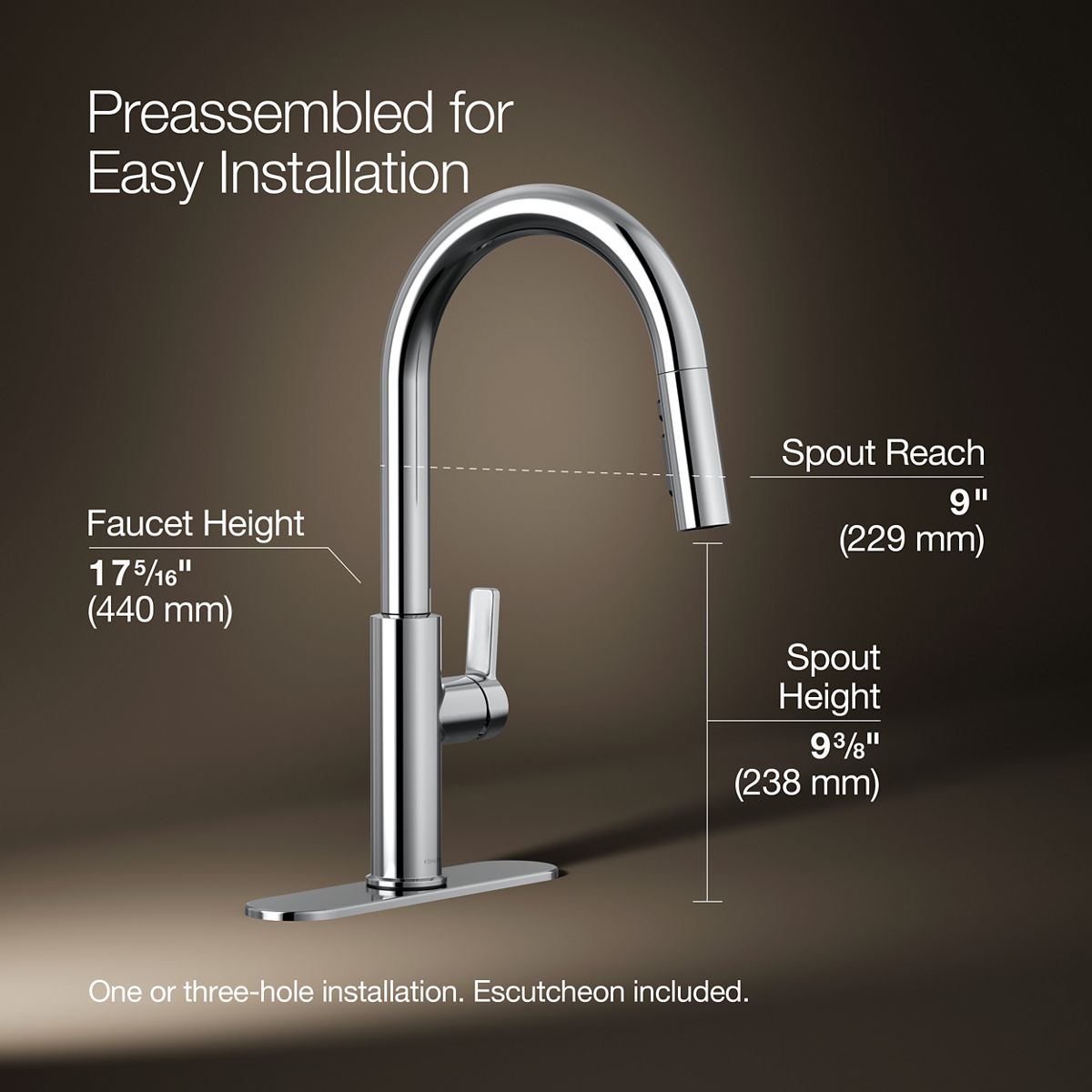 3/4 view of product with dimensions