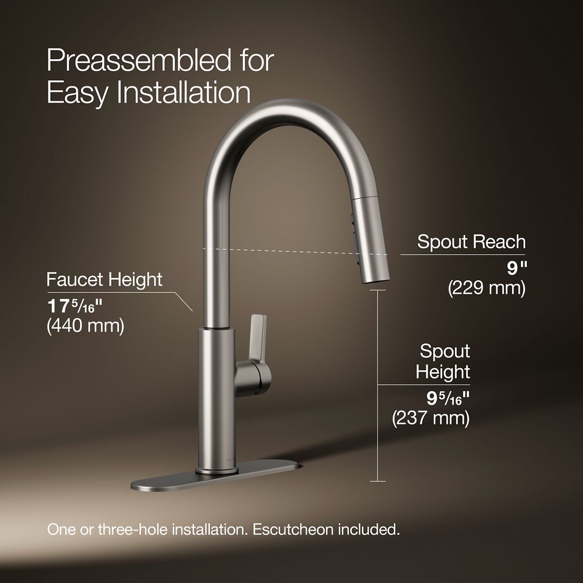 3/4 view of product with dimensions