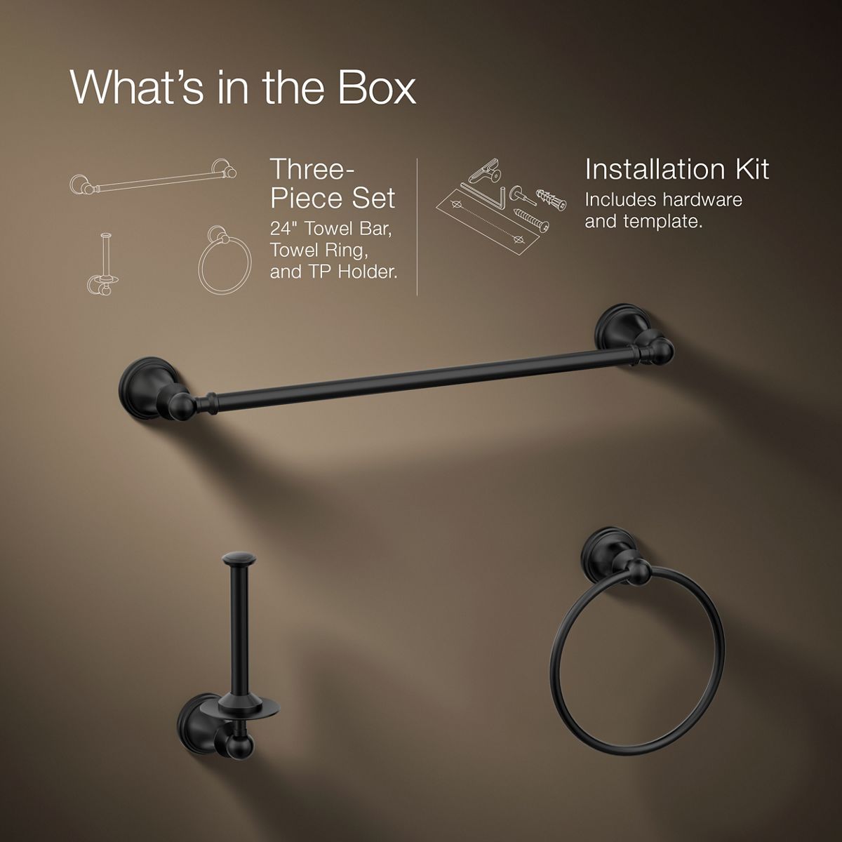 Facile 3-Piece Bathroom Accessory Set | K-R38664 | KOHLER