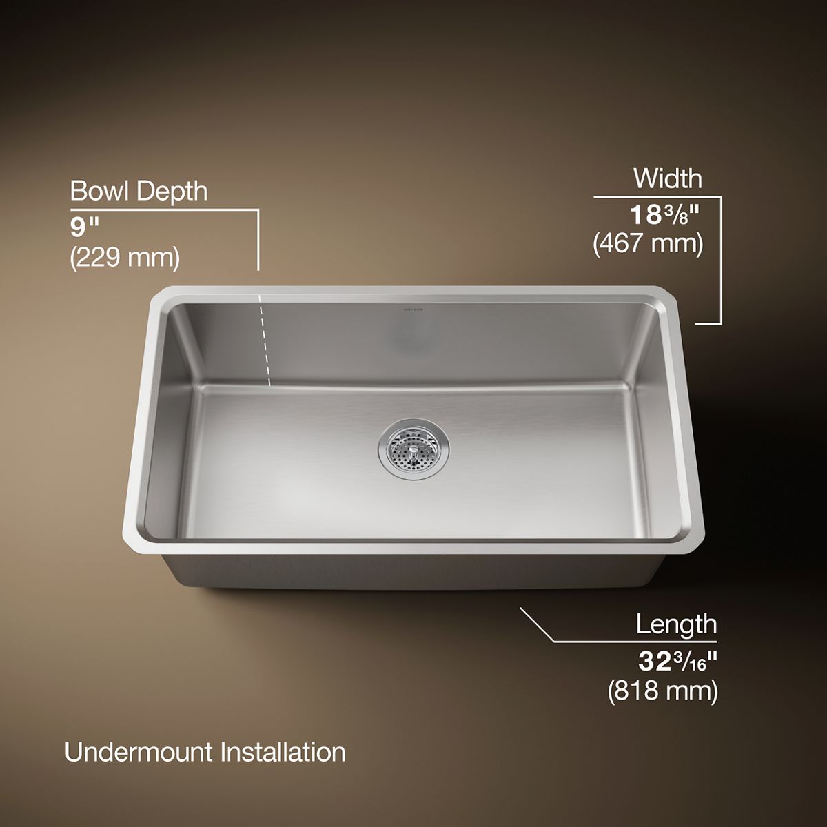 3/4 view of product with dimensions