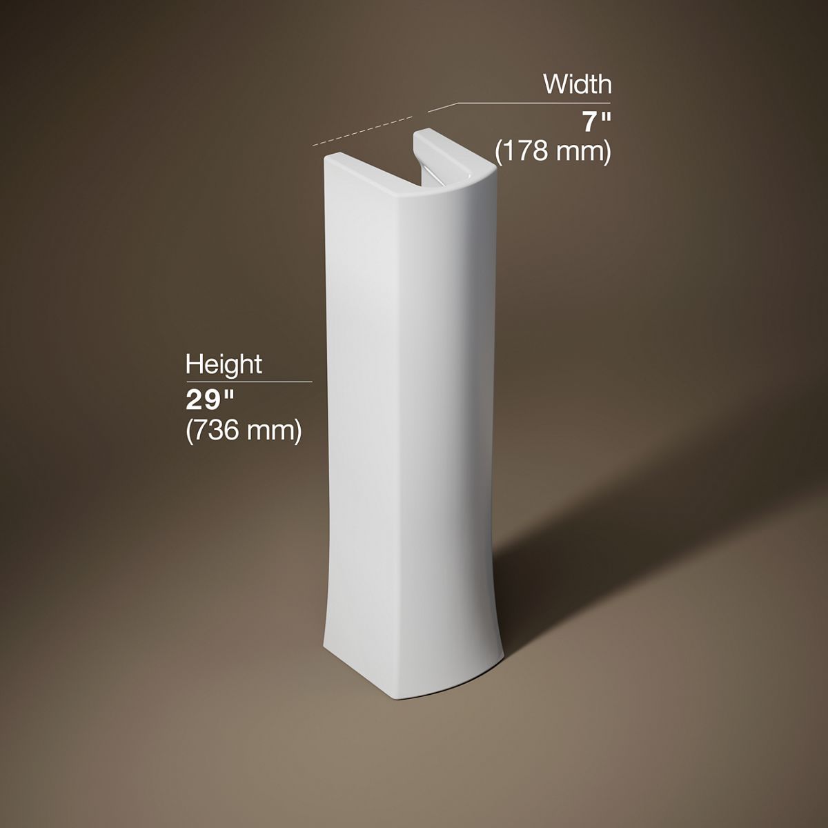 3/4 view of product with dimensions