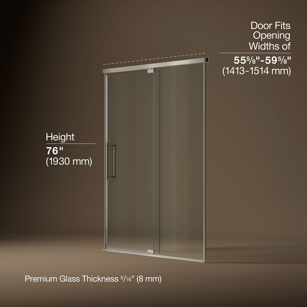 3/4 view of product with dimensions