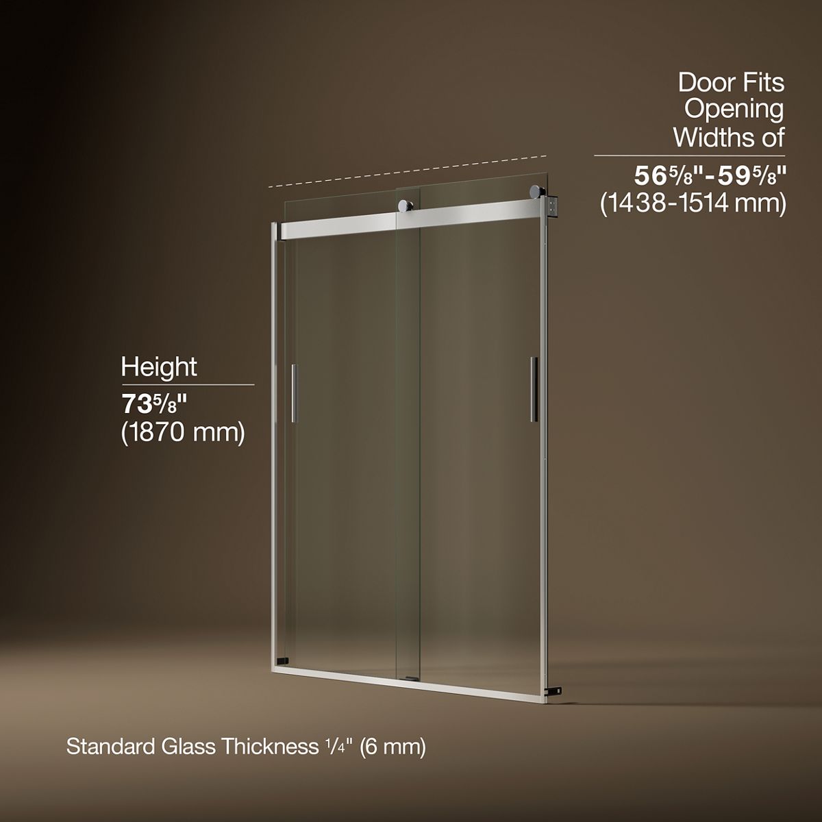 3/4 view of product with dimensions