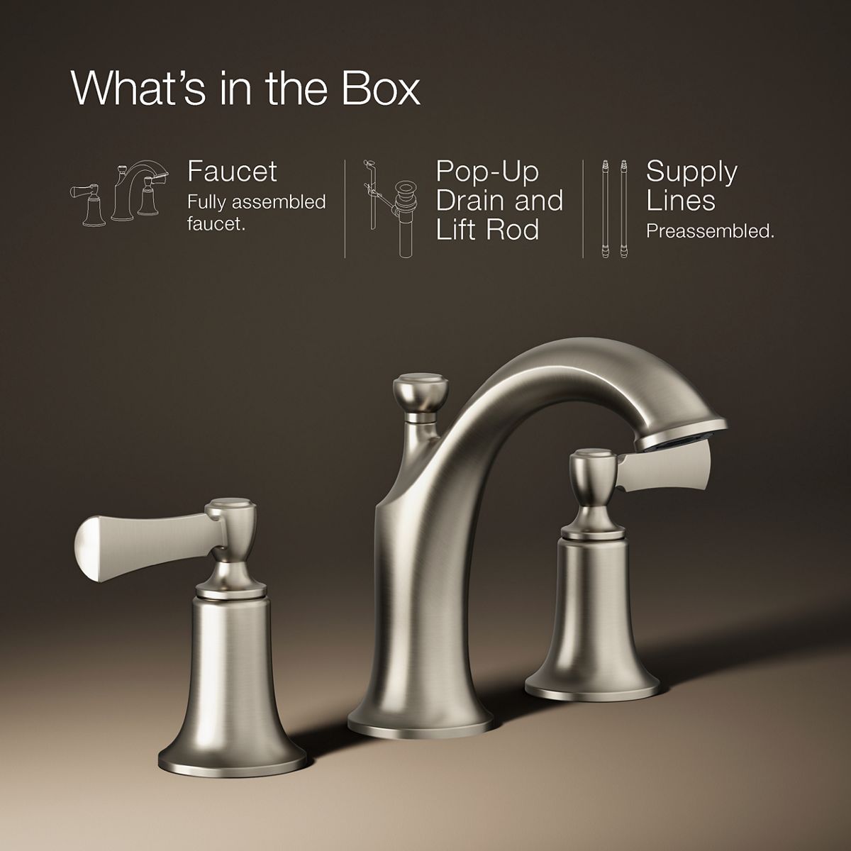 KOHLER | K-R72781-4D1 | Elliston widespread bathroom sink faucet
