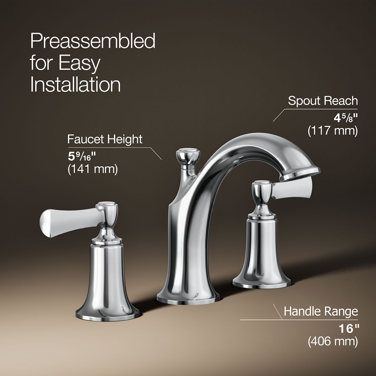 KOHLER | K-R72781-4D1 | Elliston widespread bathroom sink faucet
