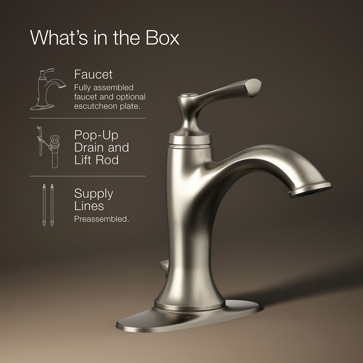 Elliston Single-Hole Bathroom Sink Faucet, 1.2 gpm | K-R72782-4D1