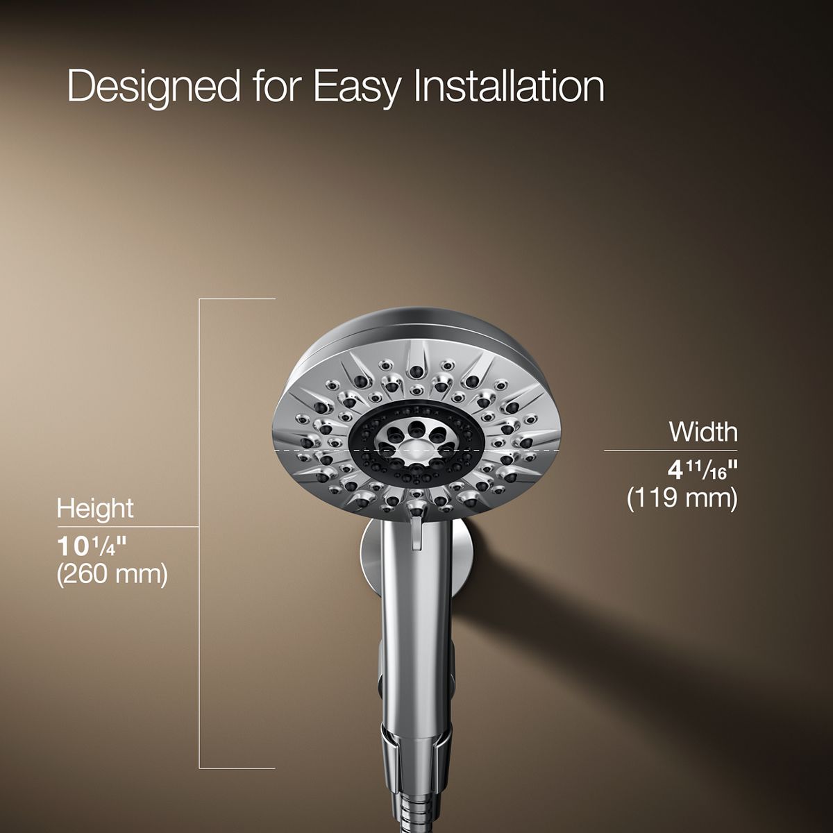 3/4 view of product with dimensions