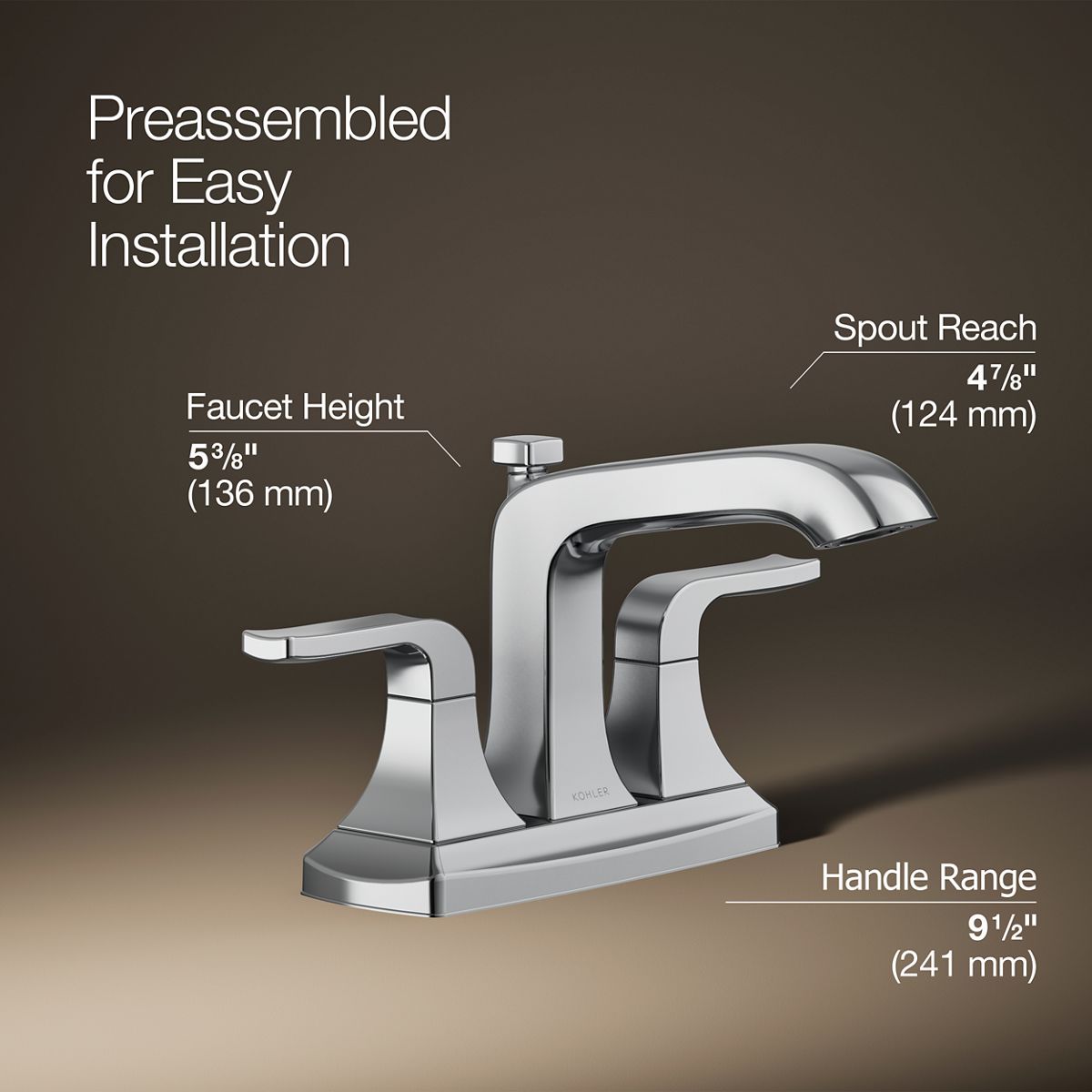 3/4 view of product with dimensions