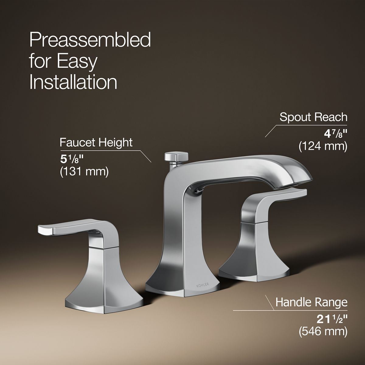 3/4 view of product with dimensions