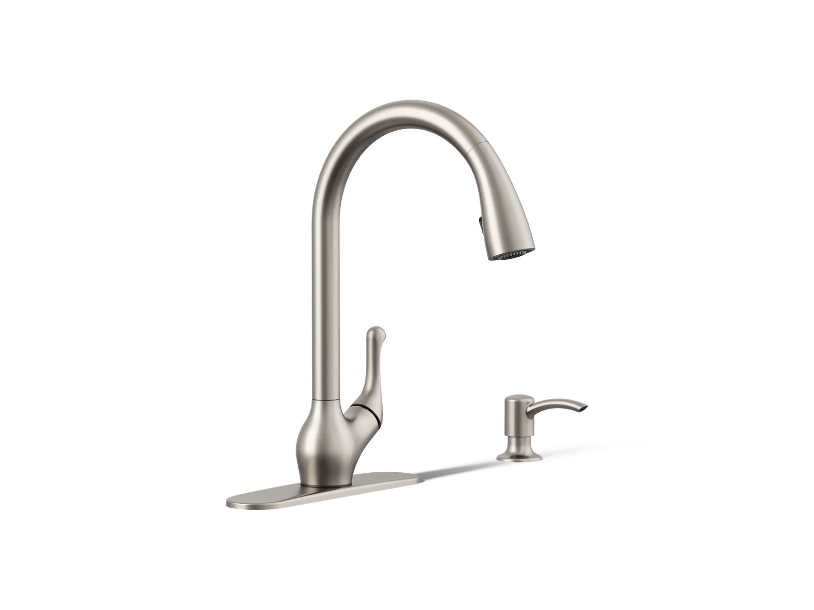 Barossa Touchless pull-down kitchen faucet with soap/lotion dispenser ...
