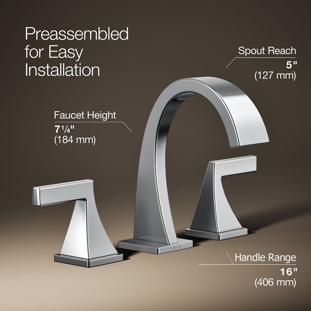 3/4 view of product with dimensions