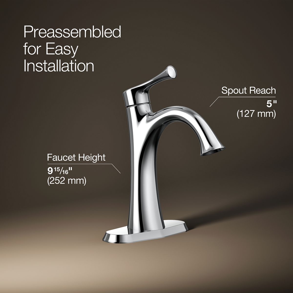 3/4 view of product with dimensions