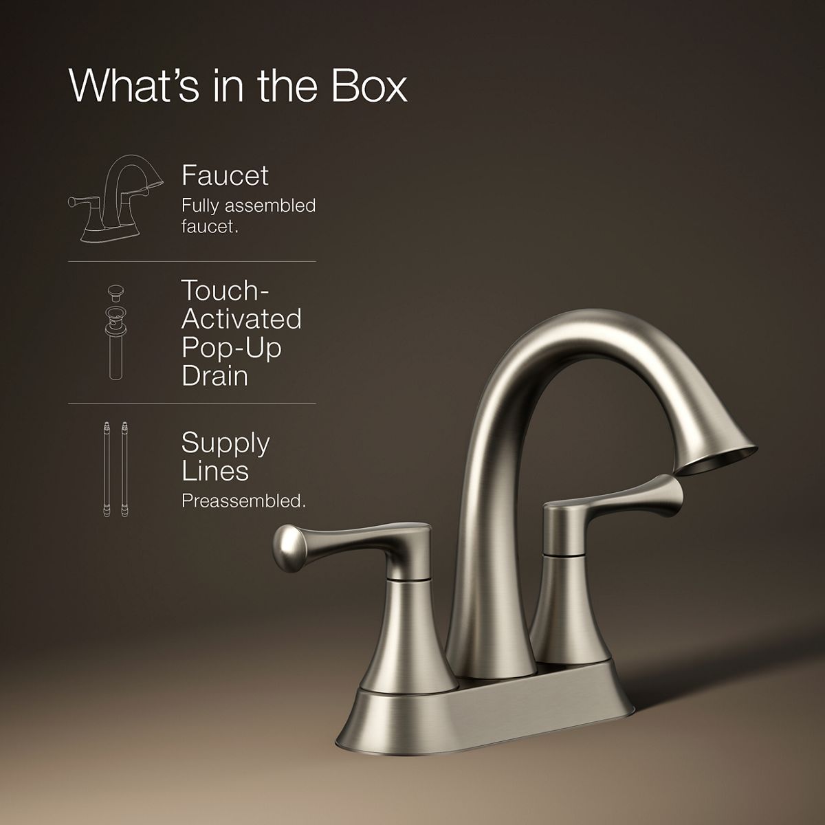 KOHLER | K-R78046-4D | Lilyfield Centerset Bathroom Sink Faucet