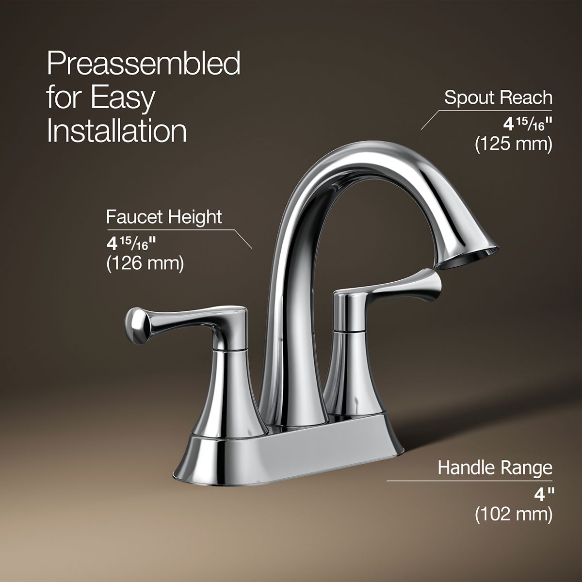 KOHLER | K-R78046-4D | Lilyfield Centerset Bathroom Sink Faucet