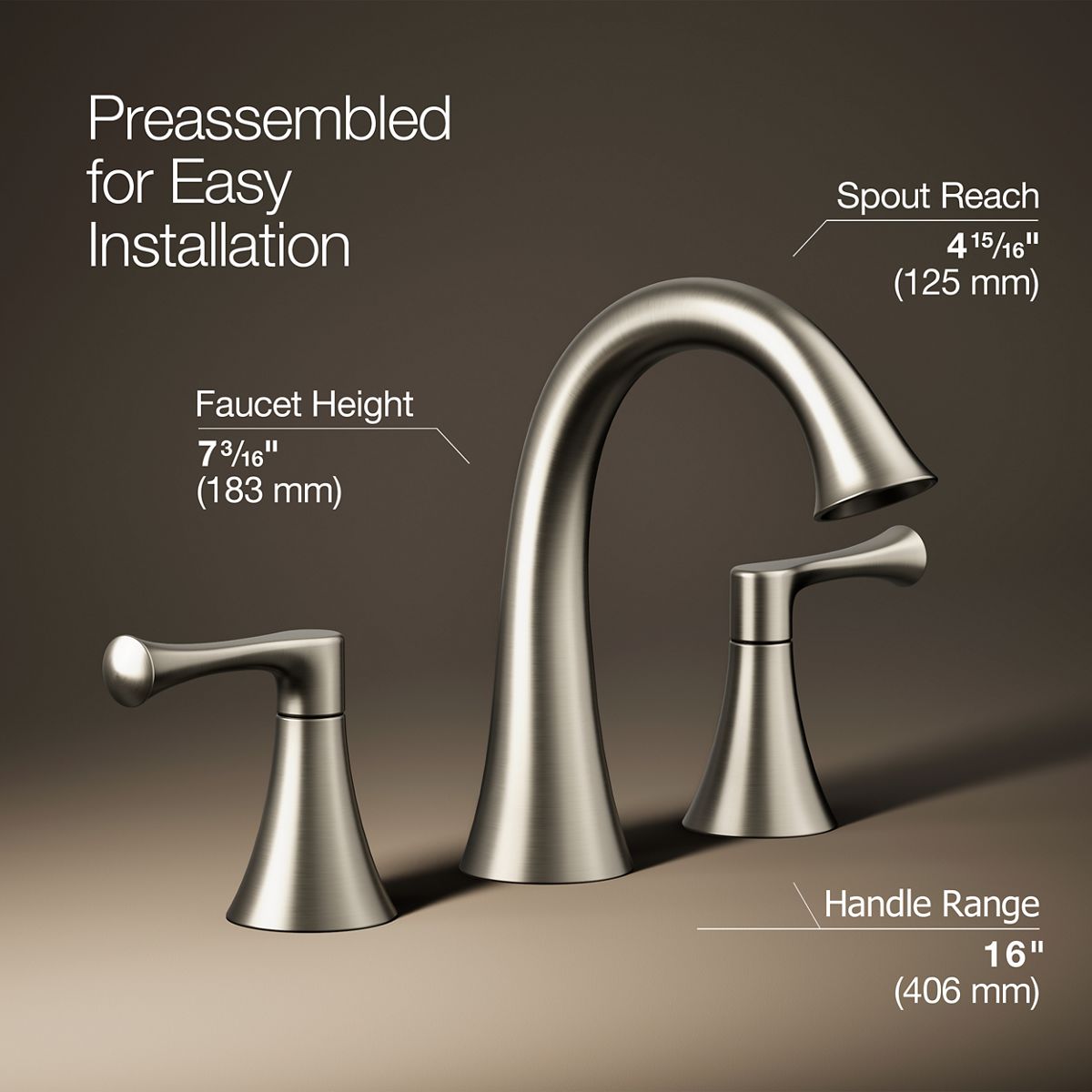 KOHLER | K-R78047-4D | Lilyfield Widespread Bathroom Sink Faucet
