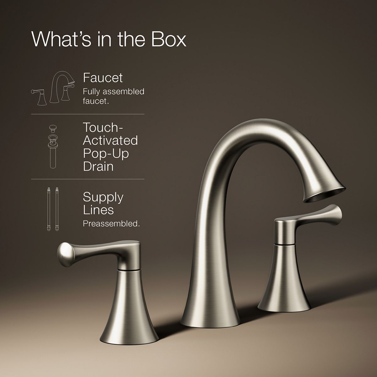 KOHLER | K-R78047-4D | Lilyfield Widespread Bathroom Sink Faucet