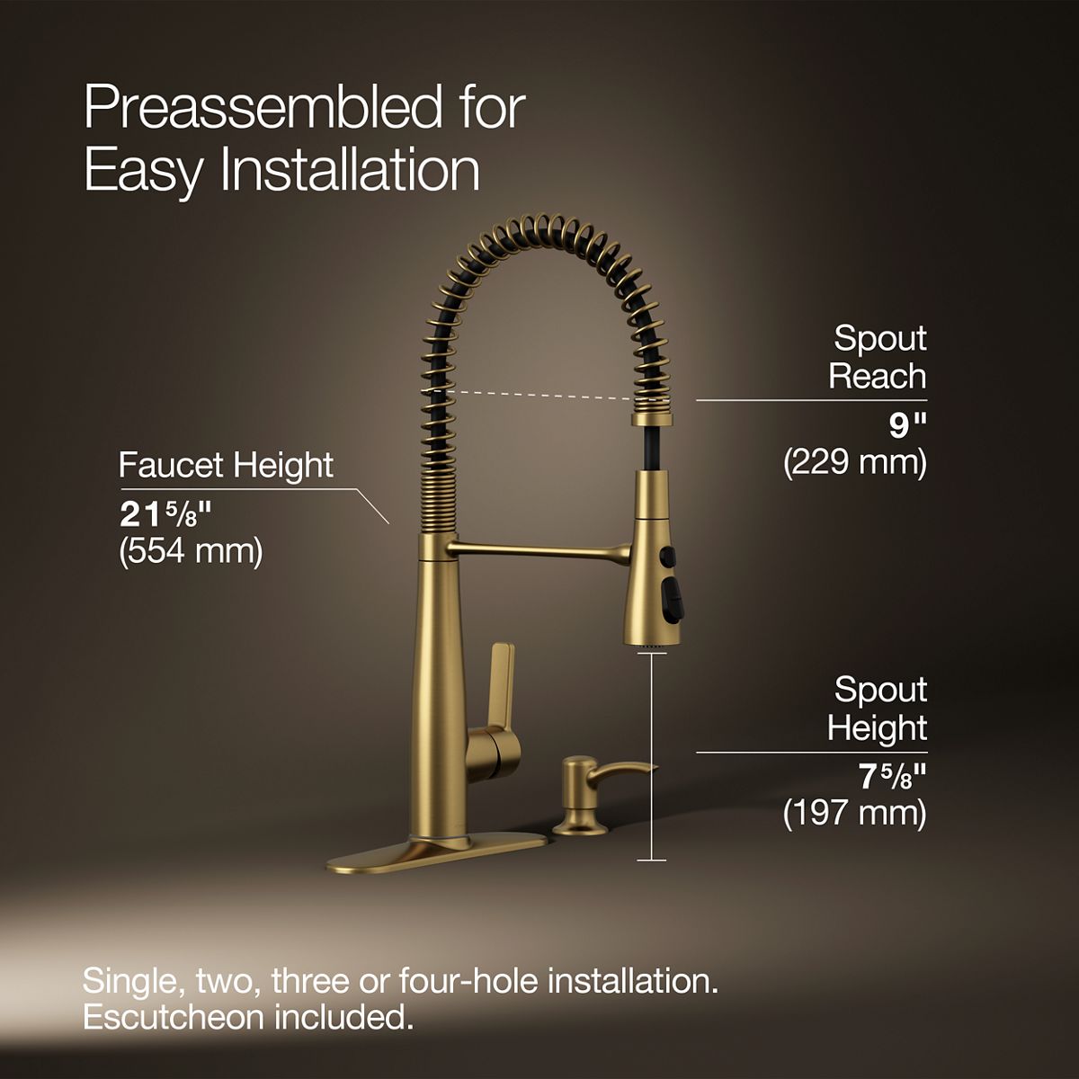 3/4 view of product with dimensions