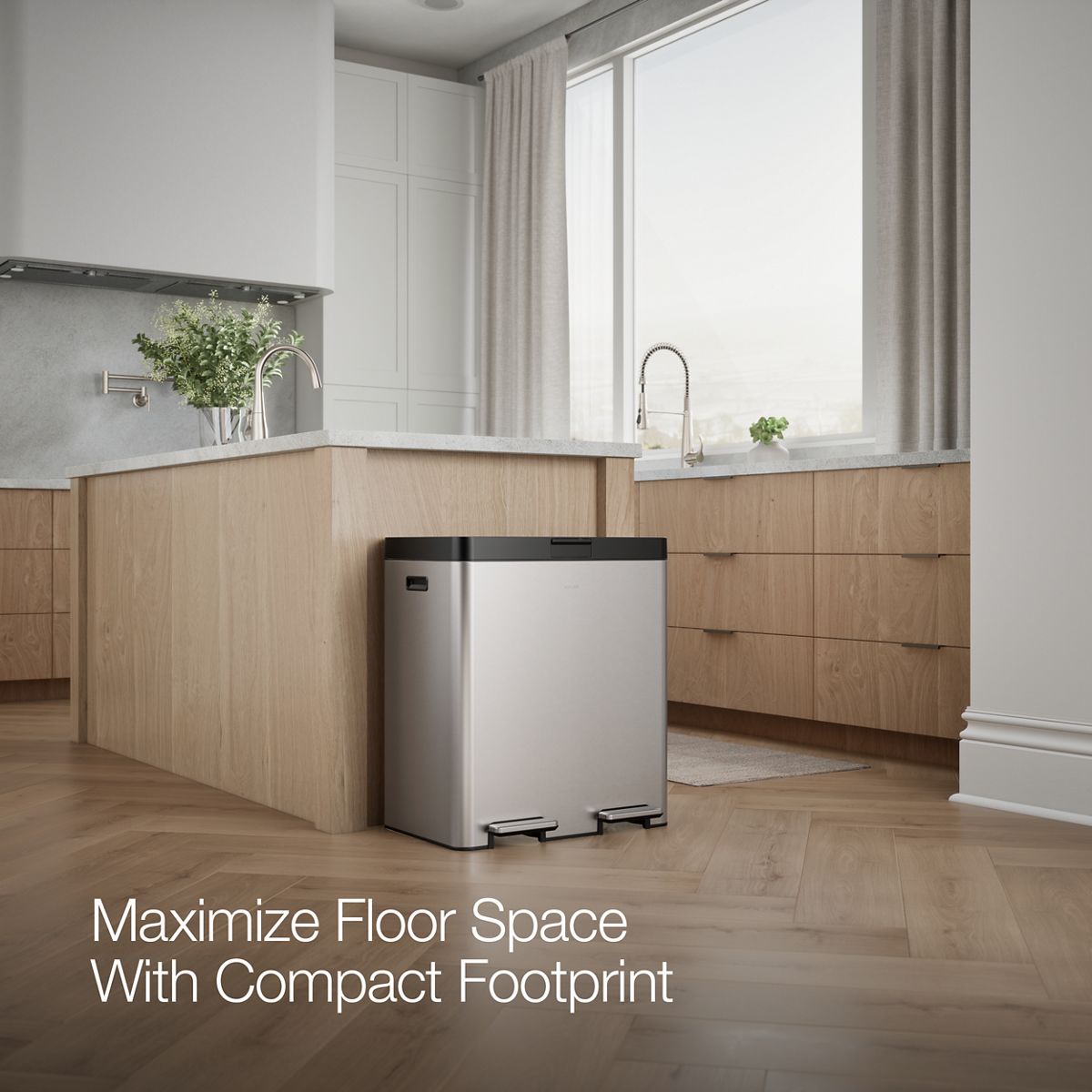 21.7-gal (82 L) SS 2-Bin Step Trash Can | K-REC23828 | KOHLER