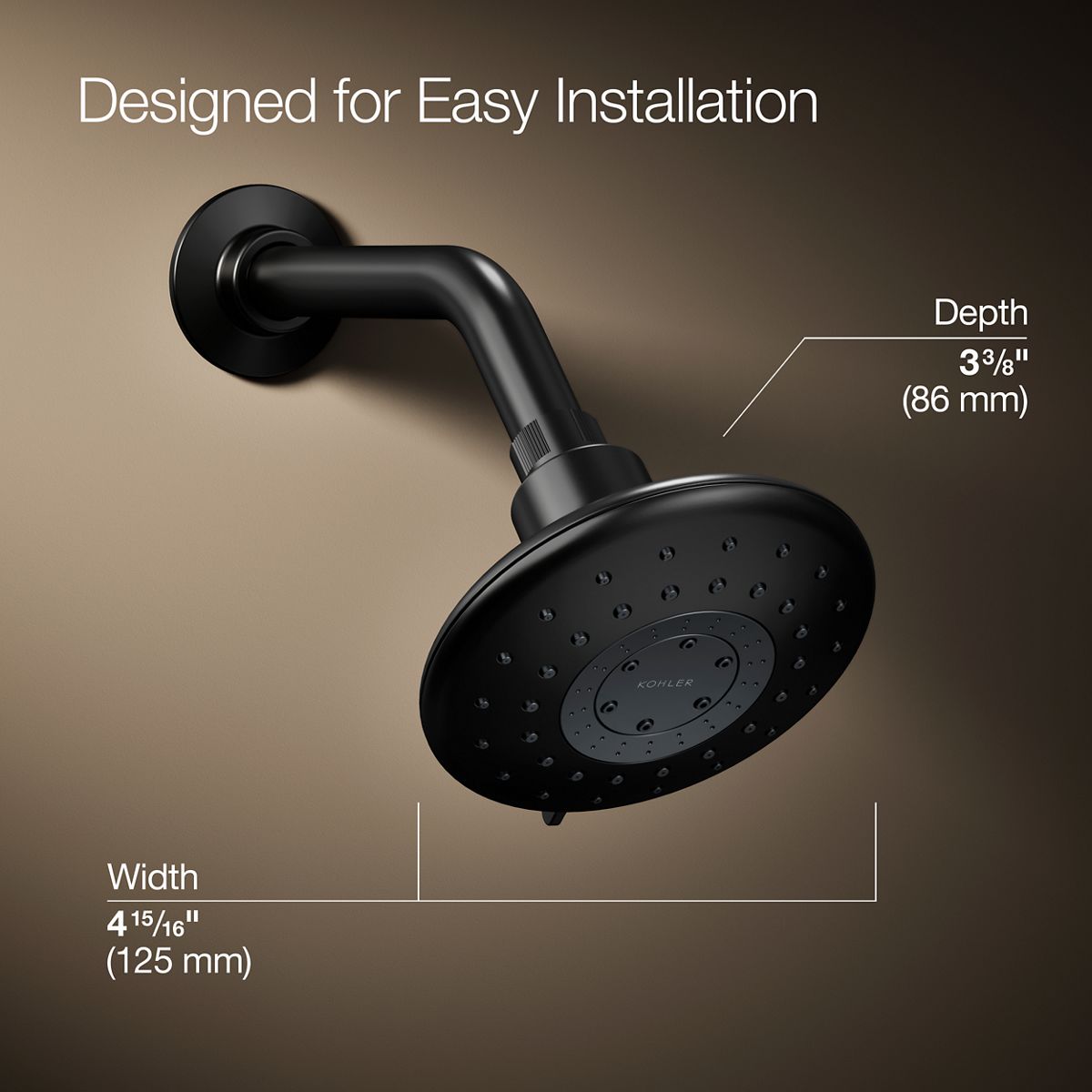 3/4 view of product with dimensions