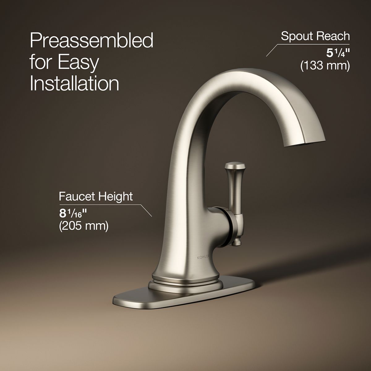 3/4 view of product with dimensions