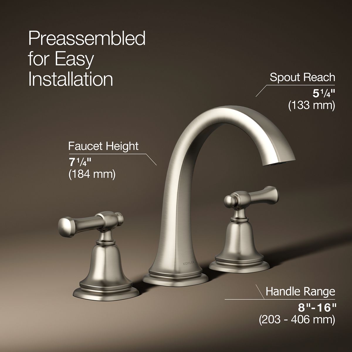 3/4 view of product with dimensions