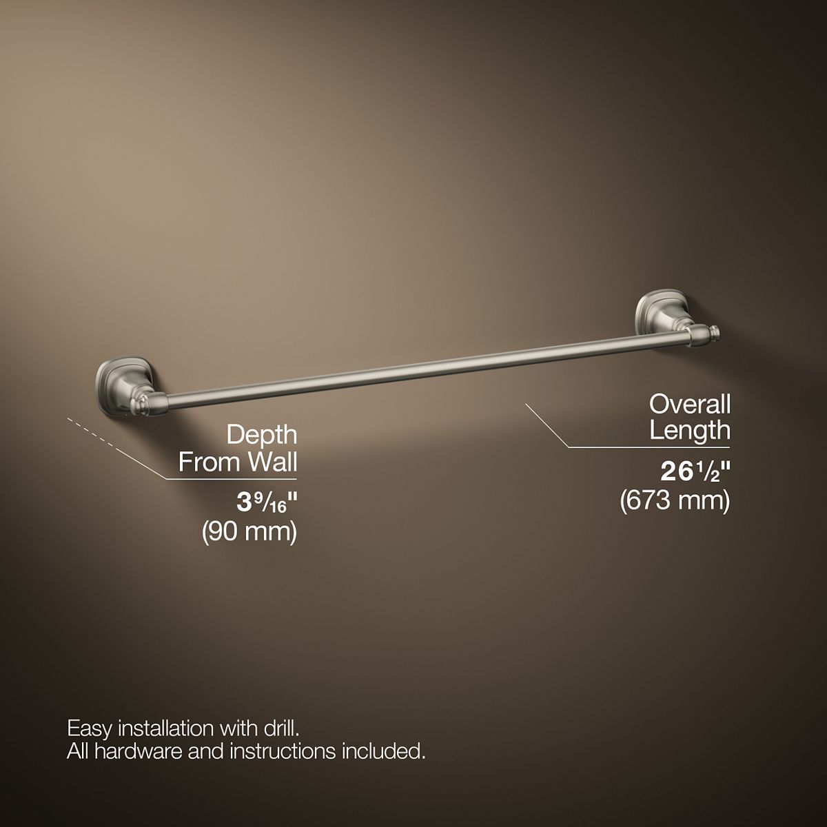 3/4 view of product with dimensions