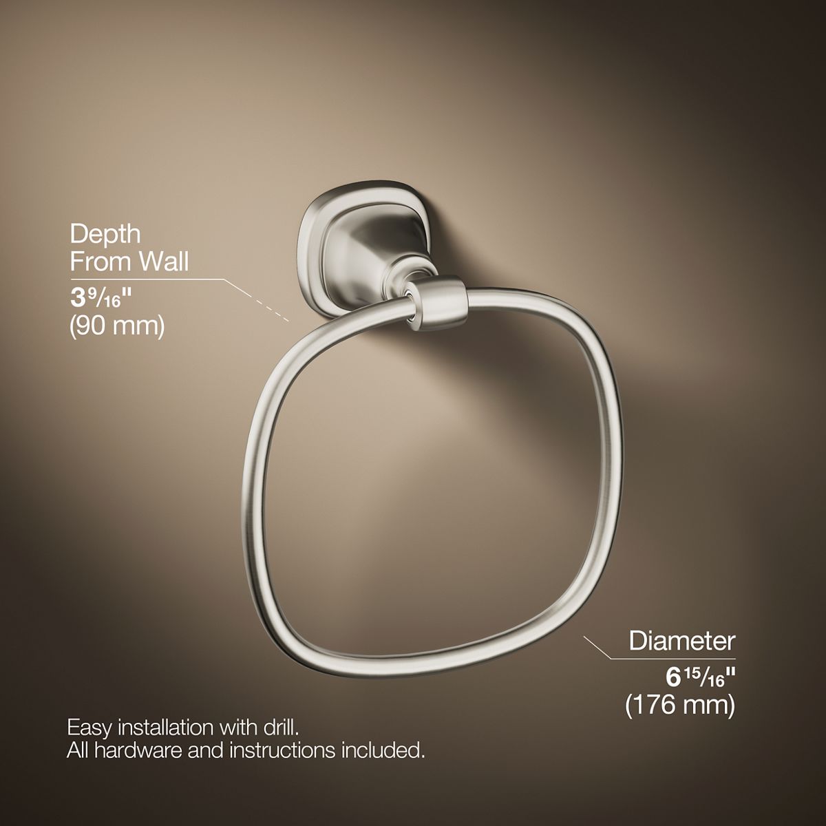 3/4 view of product with dimensions