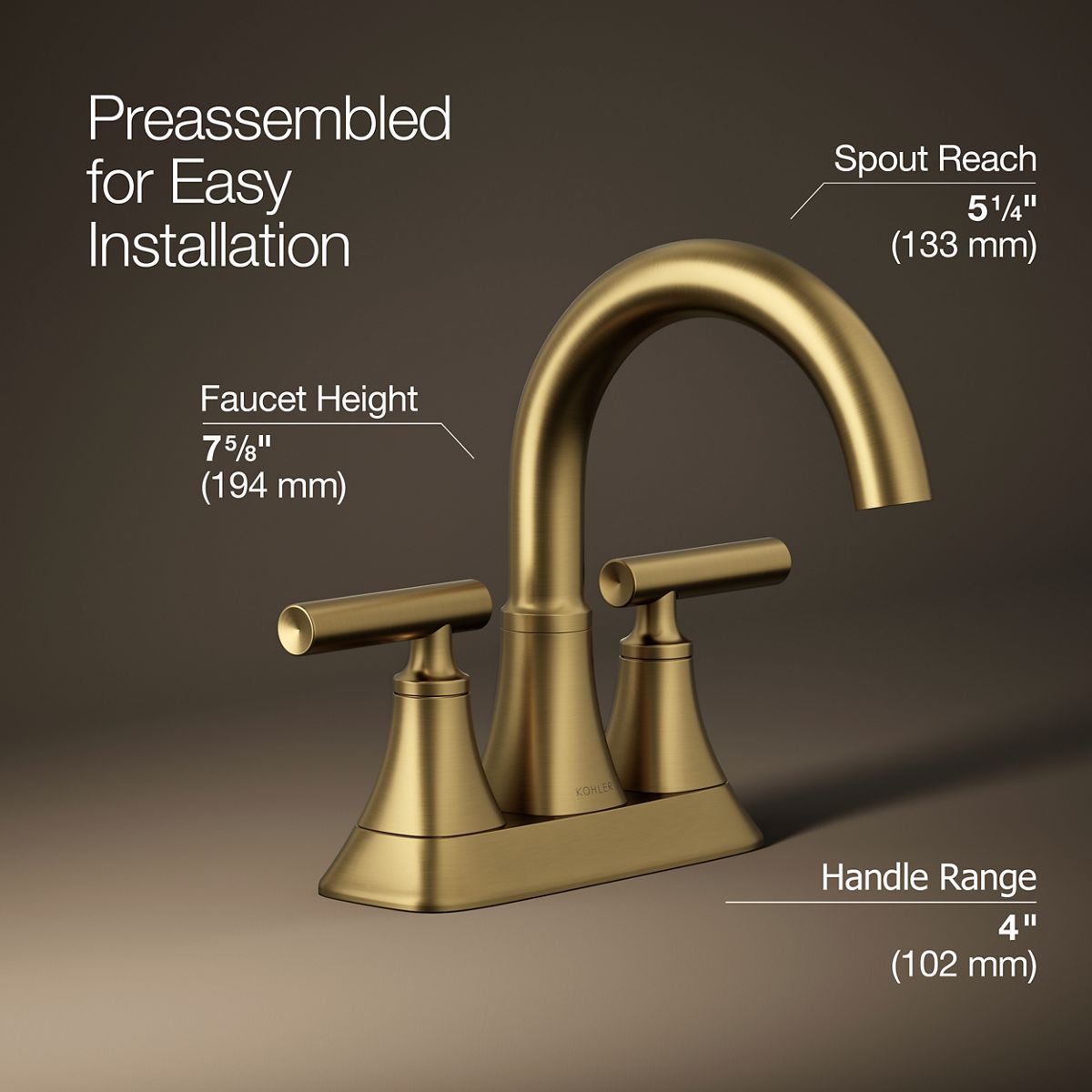 3/4 view of product with dimensions