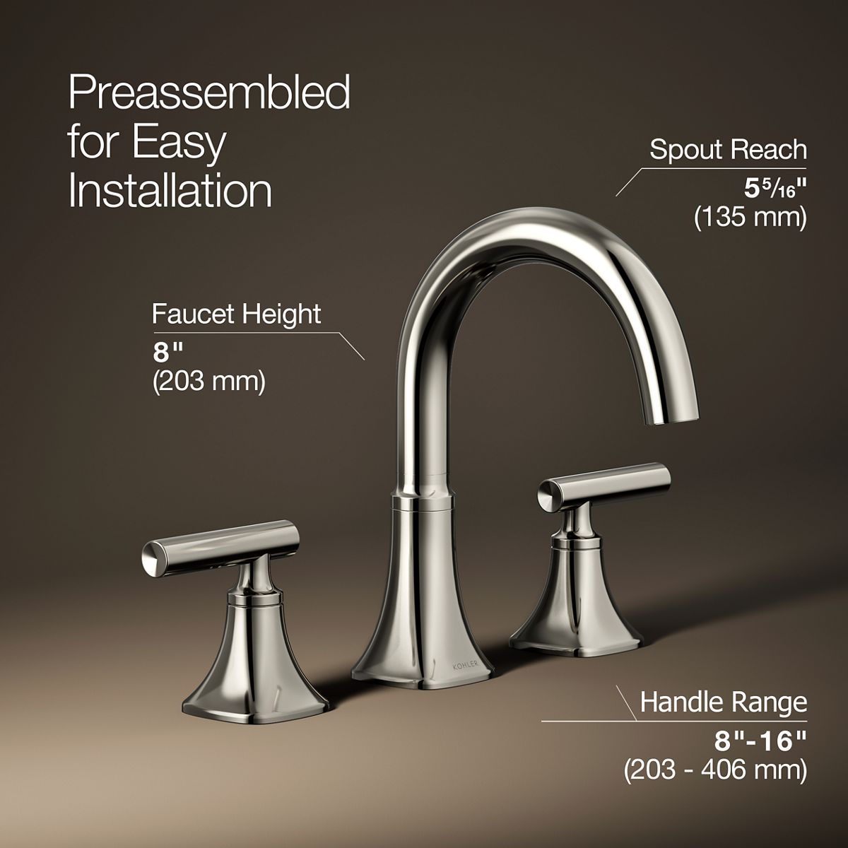 3/4 view of product with dimensions