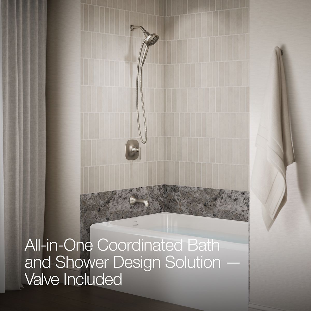 Up to 2 walls & multiple product categories visible, 2-point perspective