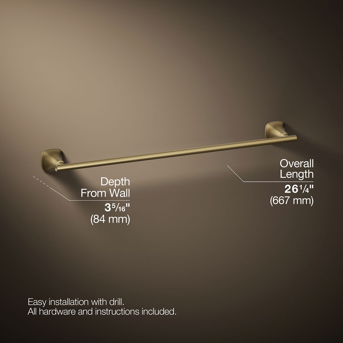 3/4 view of product with dimensions