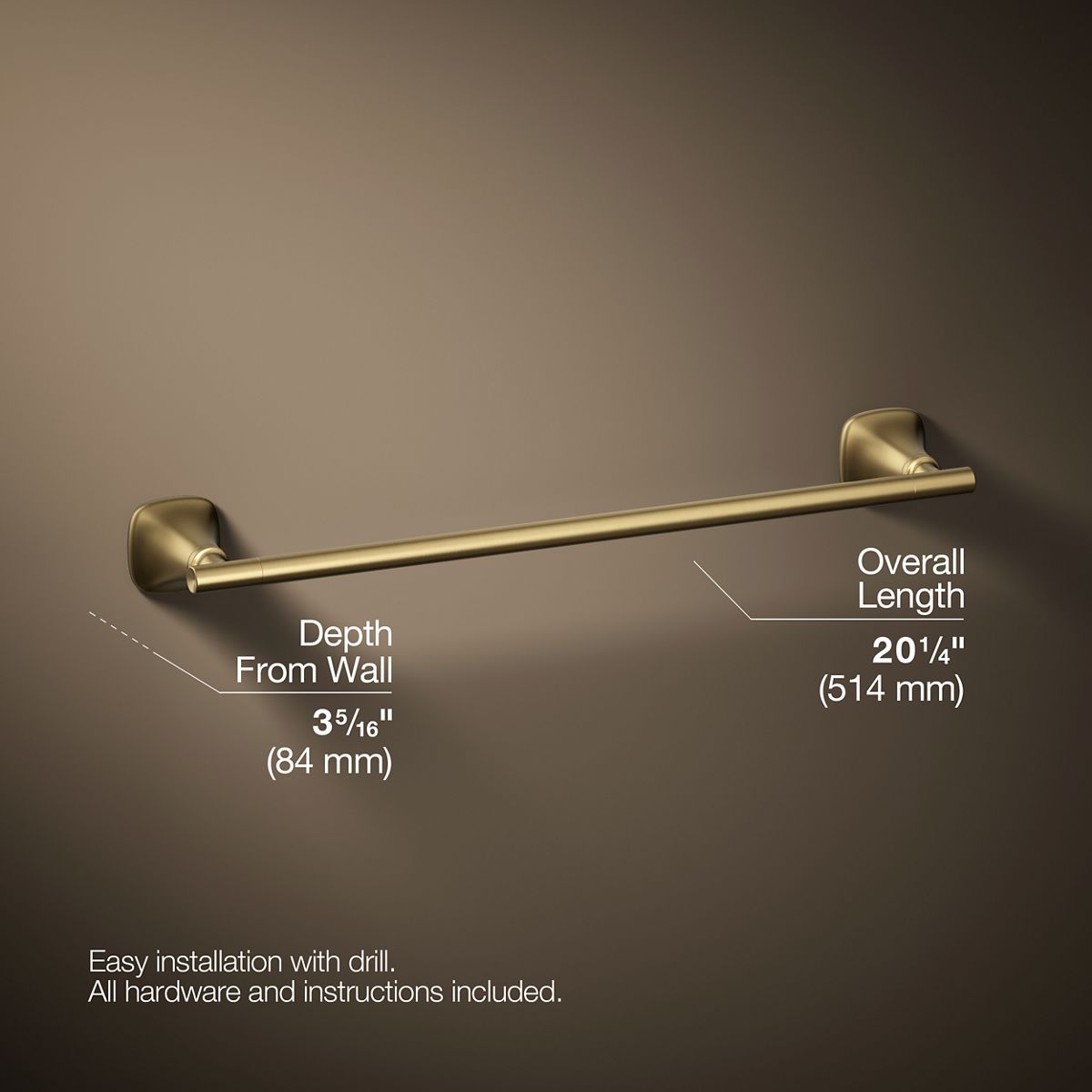 3/4 view of product with dimensions