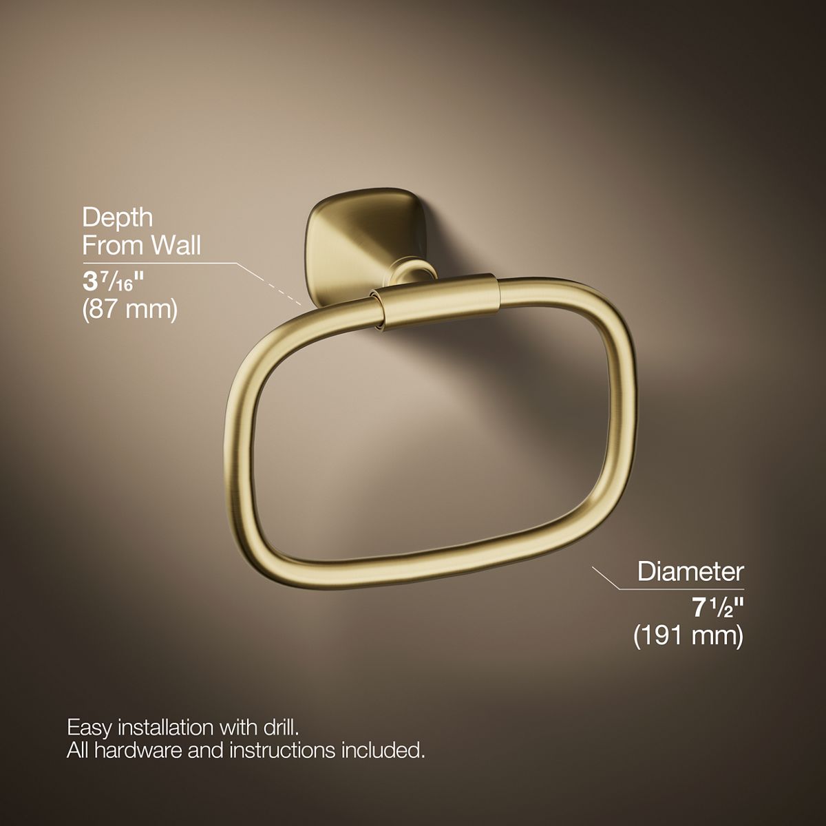 3/4 view of product with dimensions