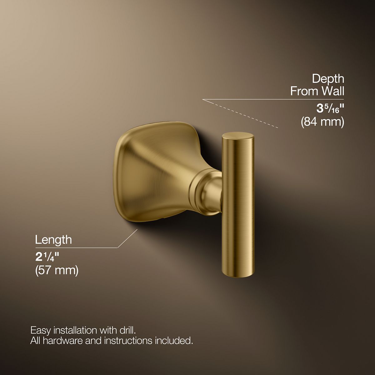 3/4 view of product with dimensions