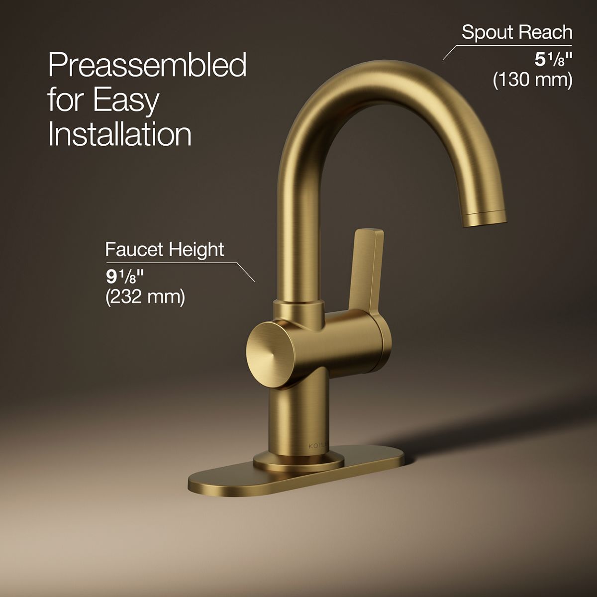 3/4 view of product with dimensions
