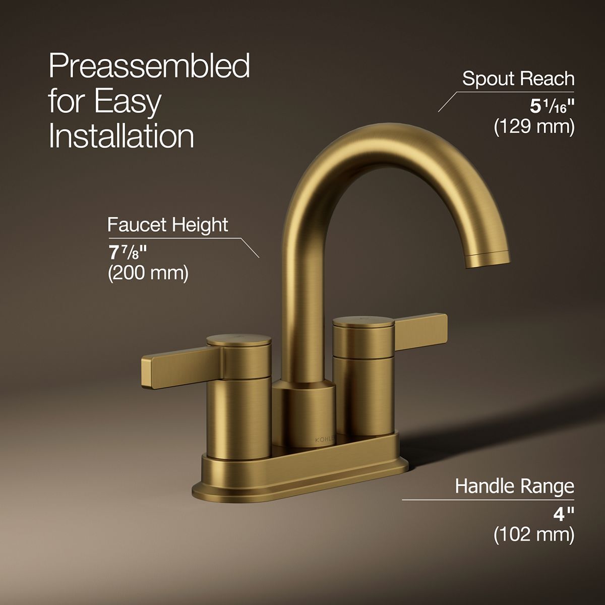 3/4 view of product with dimensions