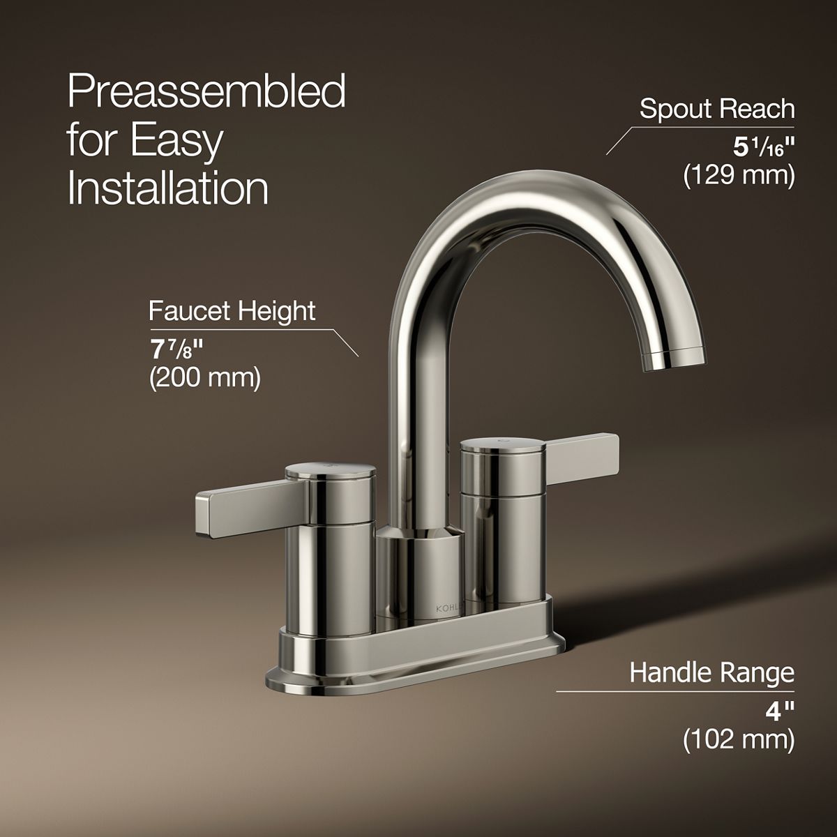 Premise Centerset Bathroom Sink Faucet | K-REC28732-4D | KOHLER