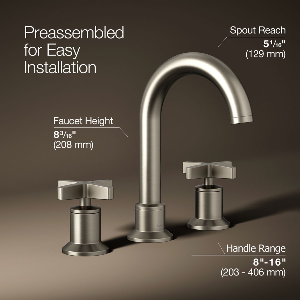 3/4 view of product with dimensions