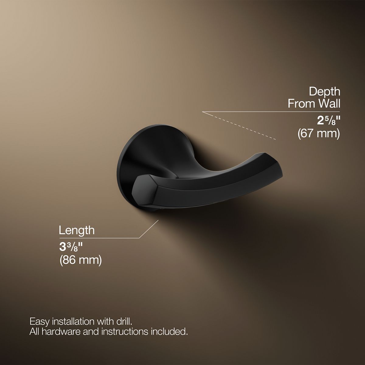 3/4 view of product with dimensions