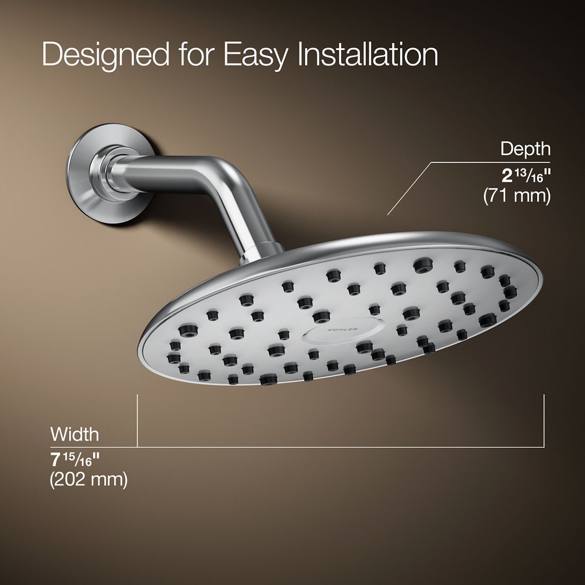 3/4 view of product with dimensions