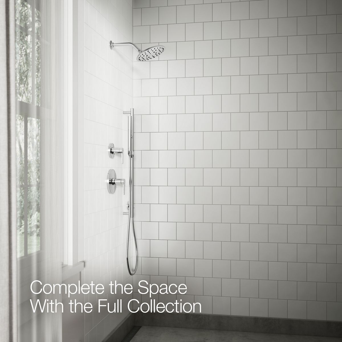 Up to 3 walls & multiple product categories visible, 1-point perspective